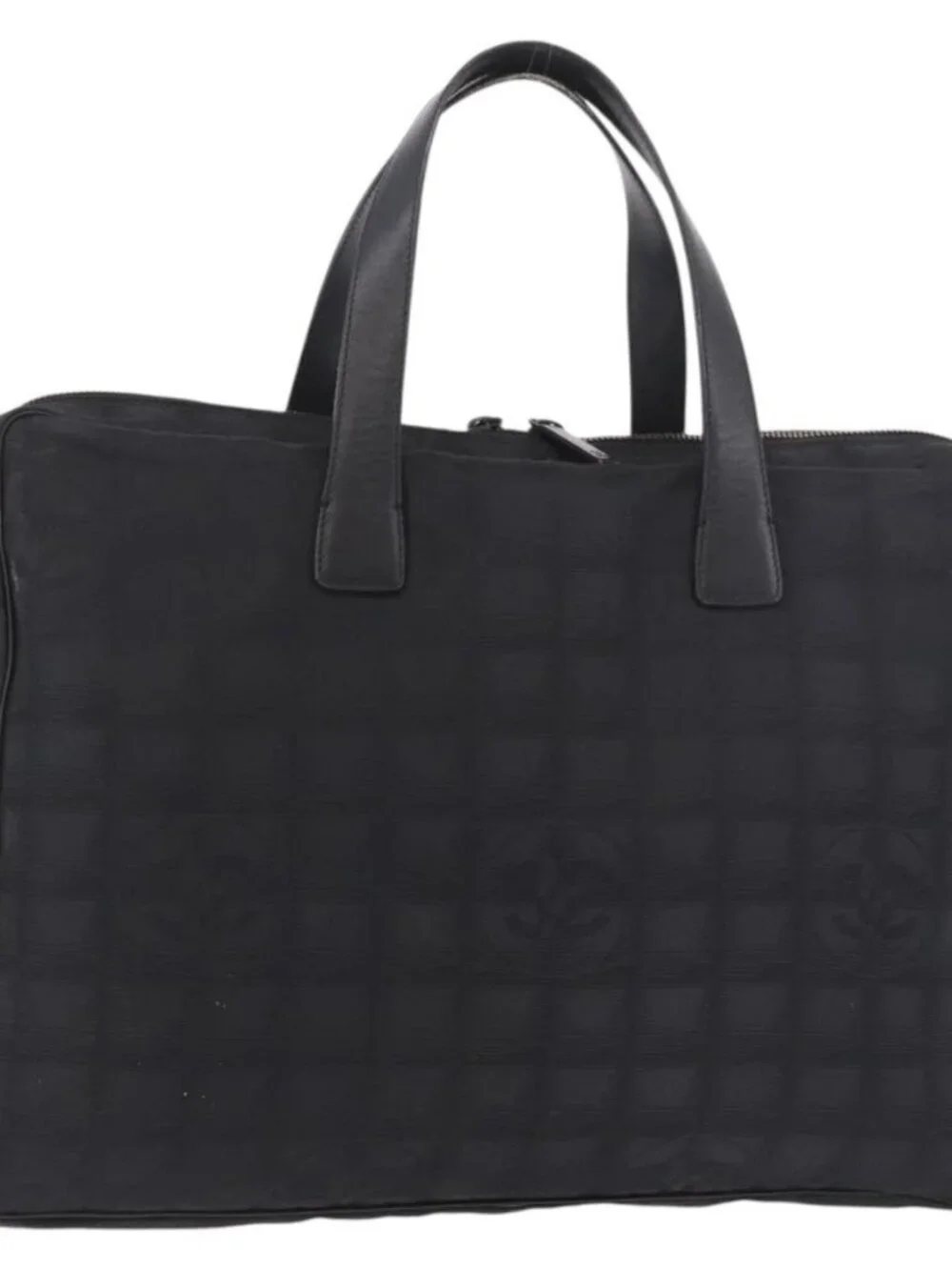 CHANEL New Travel Line Hand Bag Nylon Black CC Auth ka5058